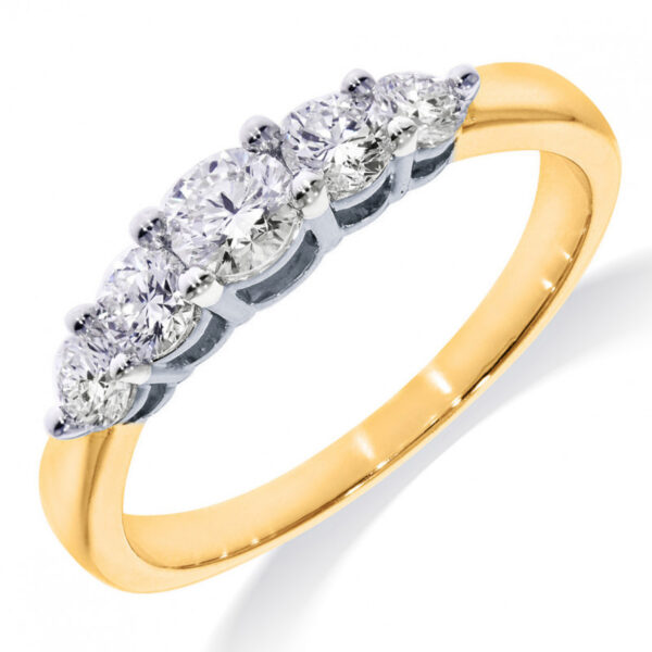 5-Steens Ring Oplopend 0.50 Crt