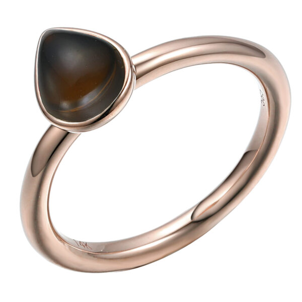 Cabochon Collectie Ring Peervormige Roze Kwarts