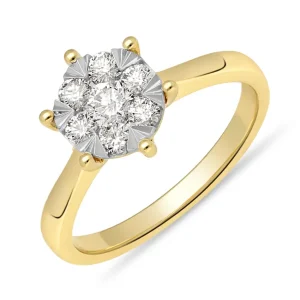Cluster Solitair Ring 12-0.32/1-0.18 Crt H SI