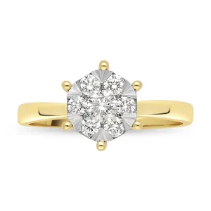 Alternative view of Cluster Solitair Ring 12-0.32/1-0.18 Crt H SI