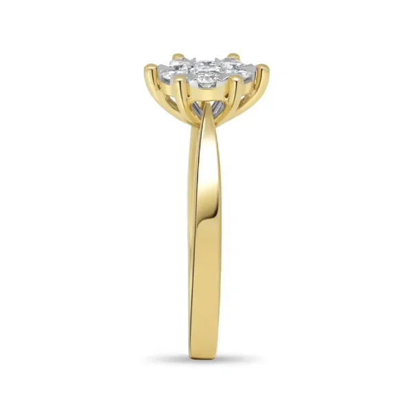 Cluster Solitair Ring 12-0.32/1-0.18 Crt H SI - Afbeelding 3