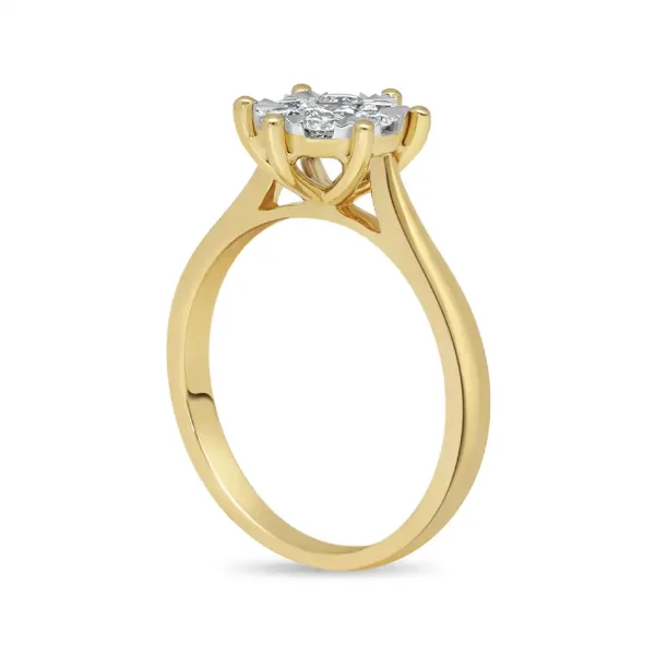 Cluster Solitair Ring 12-0.32/1-0.18 Crt H SI - Afbeelding 4