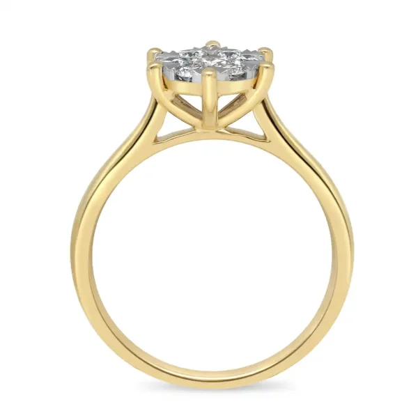 Cluster Solitair Ring 12-0.32/1-0.18 Crt H SI - Afbeelding 5