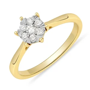 Cluster Solitair Ring 12-0.15/1-0.10 Crt H SI