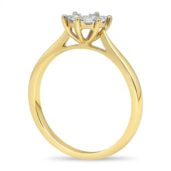 Cluster Solitair Ring 12-0.15/1-0.10 Crt H SI - Afbeelding 4