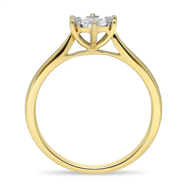 Cluster Solitair Ring 12-0.15/1-0.10 Crt H SI - Afbeelding 5