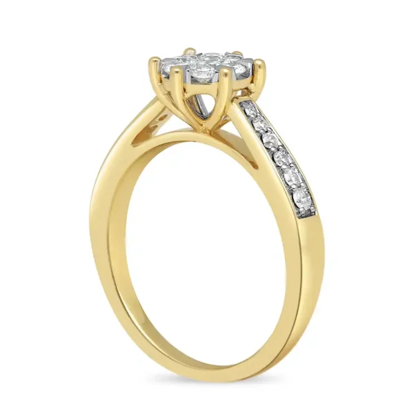 Cluster Solitair Ring met Zijstenen 18-0.18/6-0.23/1-0.09 Crt H SI - Afbeelding 3